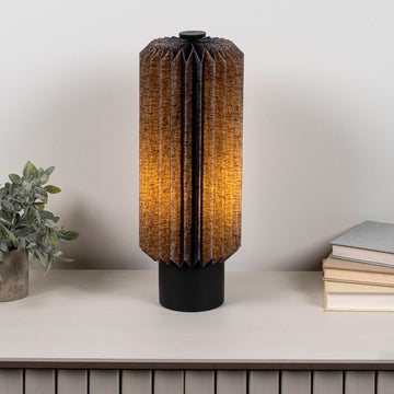 Banks 15.75" Modern Minimalist Paper Pleated Column Accent LED Table Lamp